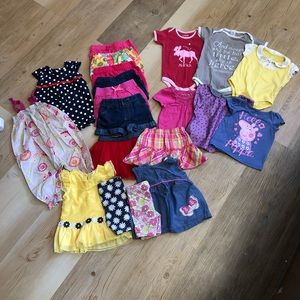 12 months girls summer clothes lot